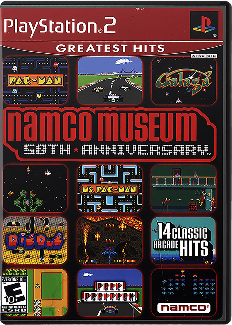 Namco Museum 50th Anniversary box art for Playstation 2